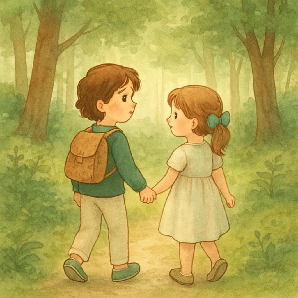 Watercolour illustration from Lukas's mysterious forest book