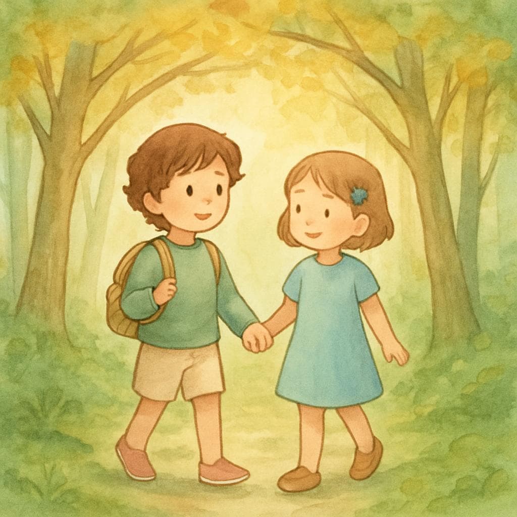 Watercolour illustration from Marco's magical forest book