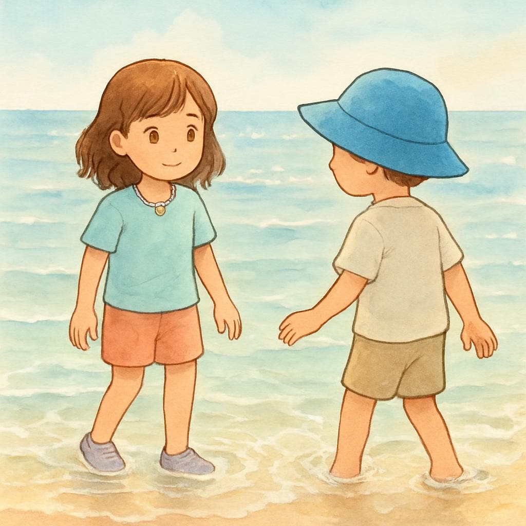 Watercolour illustration from Sofia's sea adventure book